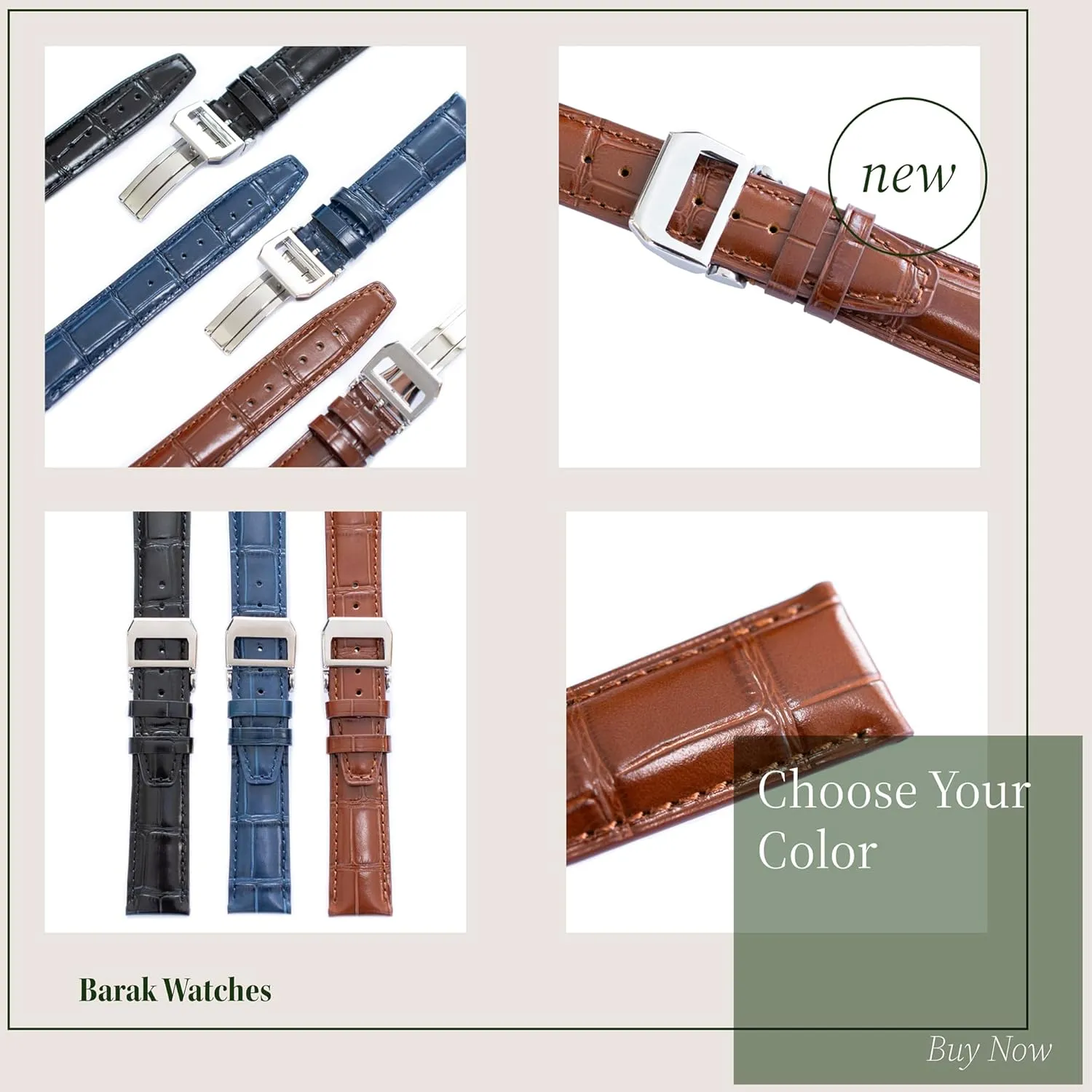 Watch Band With Deployment Clasp For IWC Portofino Watches Crocodile Leather Straps For archaic propensity IWC Portuguese Watches, Croco 