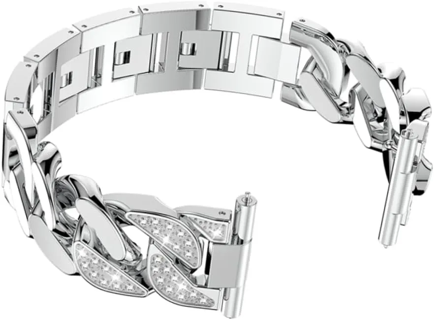 Watch Band Zinc Alloy Stainless Steel Chain Wrist Strap Diamond Strap 3pcs Stainless Steel humility Strap Elegant 