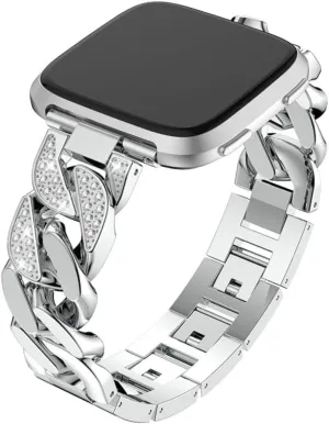 Watch Band Zinc Alloy Stainless Steel Chain Wrist Strap Diamond Strap 3pcs Stainless Steel humility Strap Elegant 