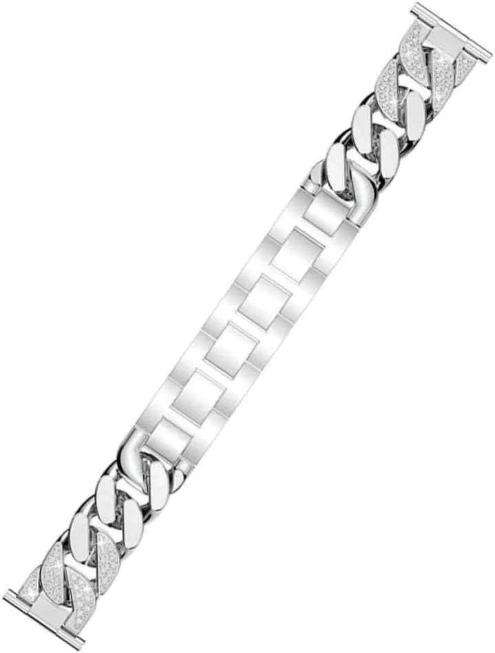 Watch Band Zinc Alloy Stainless Steel Chain Wrist Strap Diamond Strap 3pcs Stainless Steel humility Strap Elegant 