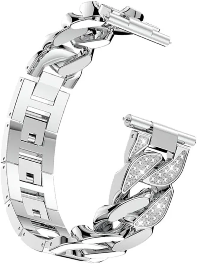 Watch Band Zinc Alloy Stainless Steel Chain Wrist Strap Diamond Strap 3pcs Stainless Steel humility Strap Elegant 