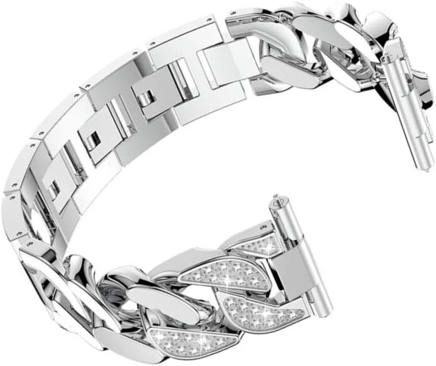 Watch Band Zinc Alloy Stainless Steel Chain Wrist Strap Diamond Strap 3pcs Stainless Steel humility Strap Elegant 