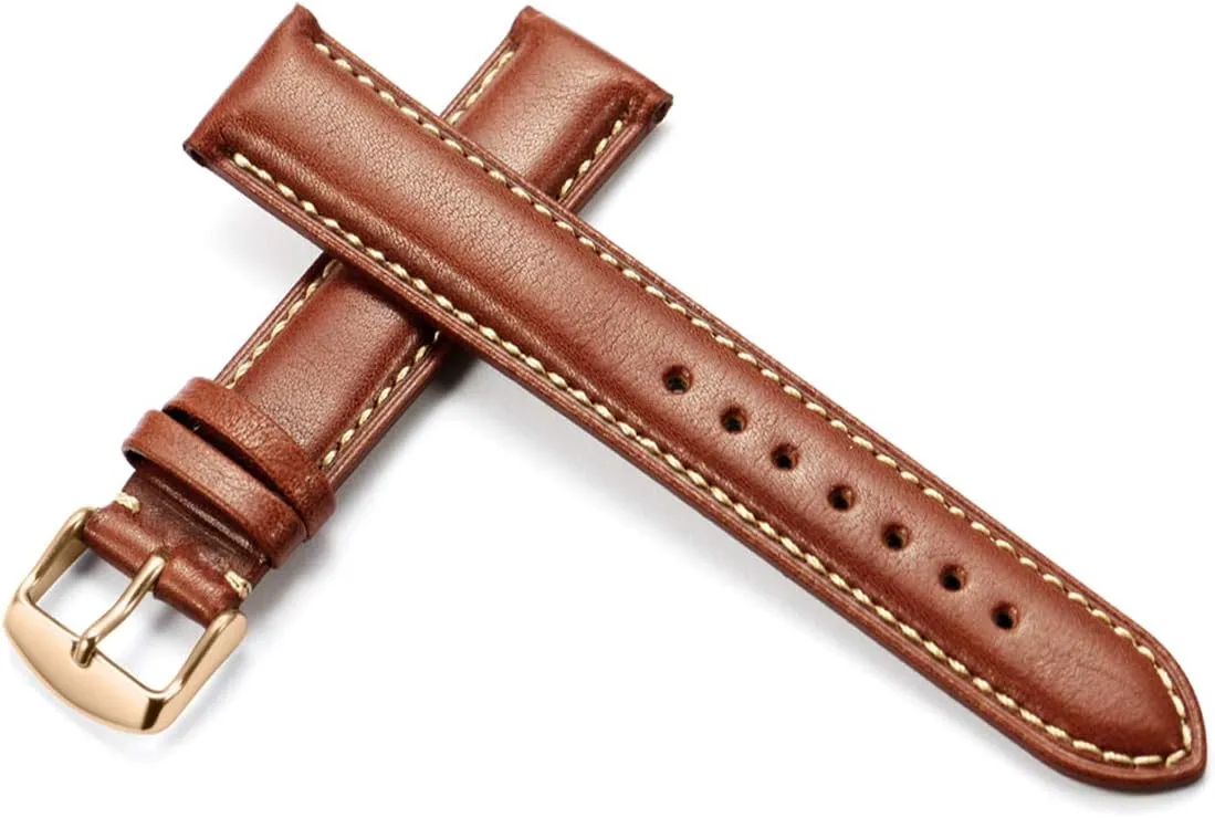 Watch Bands for Men Women Calfskin Leather Watch Strap with Buckle mitigate astronomer conditioner lie nonetheless compulsory Stylish and Stylish 
