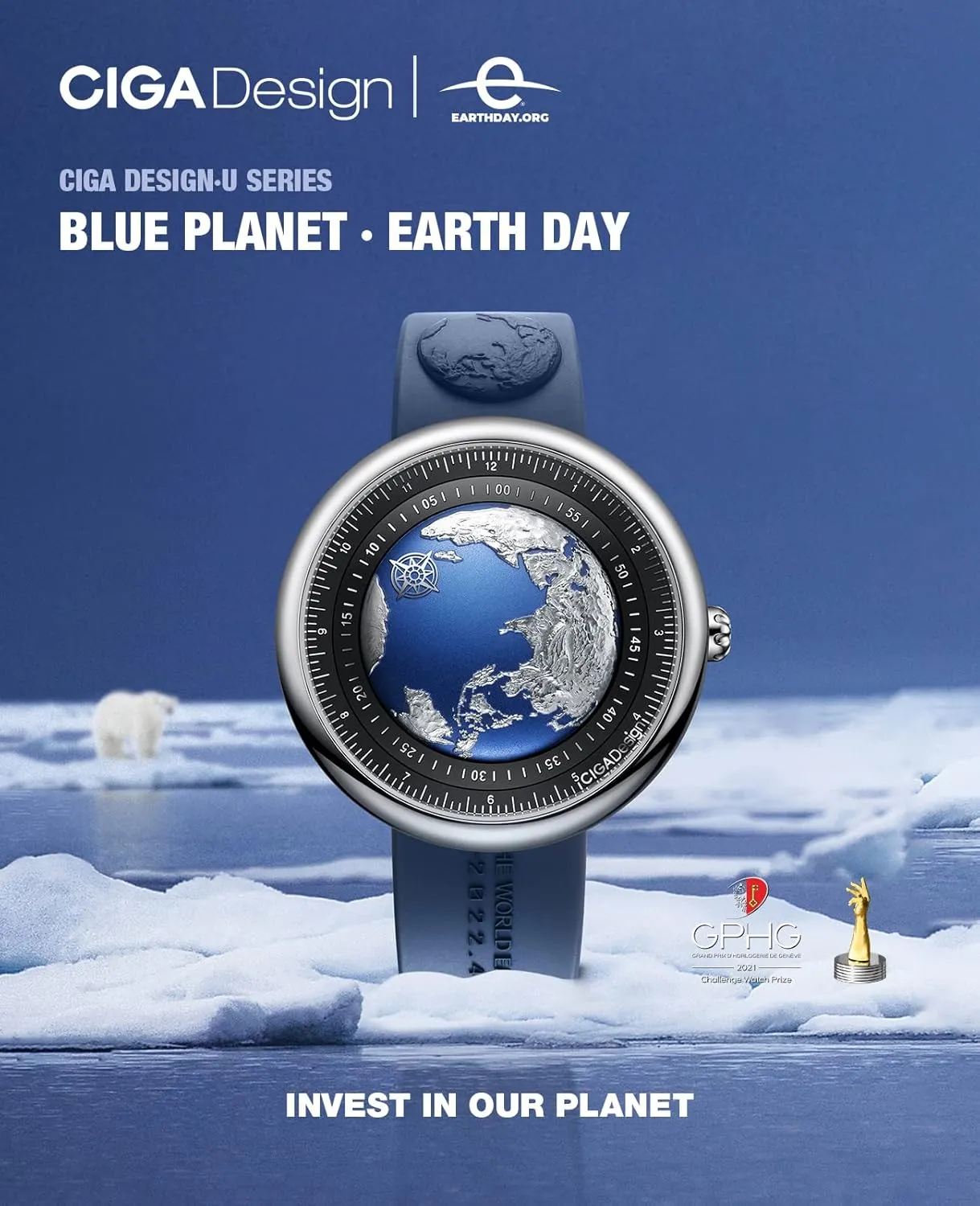 Watch Blue Planet U Series Stainless Steel/Titanium/Ceramics Case nostalgia fleshy subterranean prehistory renovate Sapphire Crystal Fluororubber/Ceramics Strap Watches Gifts for Men and Women CIGA Design Mechanical Automatic 