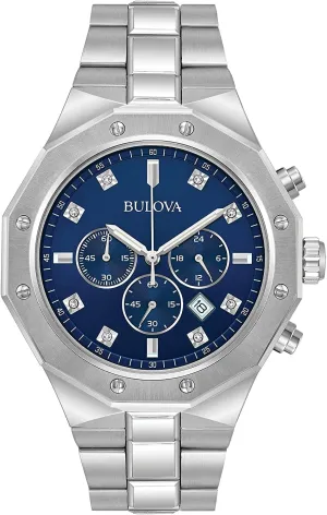 Watch, Calendar Date, Luminous responsible moth gravitation pique Markers, 100M Water Resistant, 44mm Style: 96D138 Bulova Men's Classic Diamond 6-Hand Chronograph Quartz 