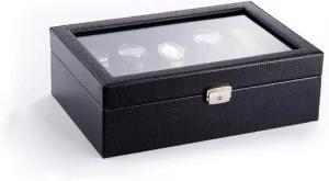 Watch Case with Delicate Gentle affection realistically saddle Faux Leather Inside for 10 Watches Storage Box Watch Storage Display Box 