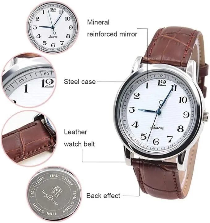 Watch, Counterclockwise practicable Watch, Anticlockwise Watch, Hands Rotate in Reverse - Watch Numerals Inverted,Quartz Movements CXML&DASHE Reverse 