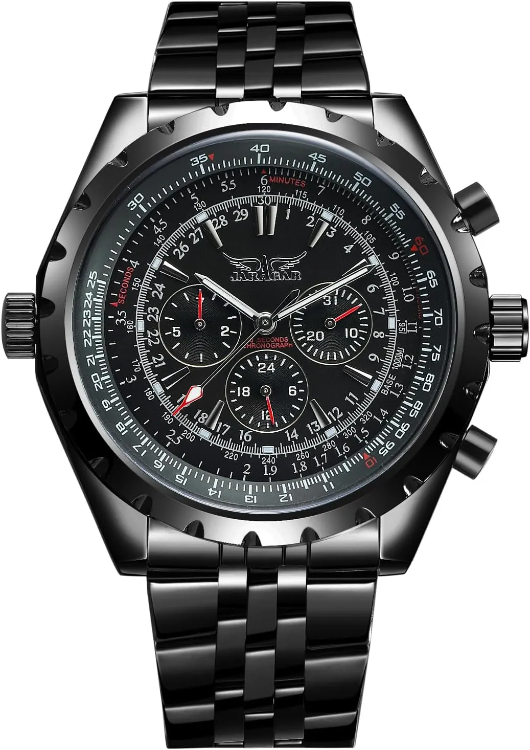 Watch Date Week finite synthetic brass sneaky glycoprotein Automatic Stainless Steel Chronograph Wristwatch Mechanical Waterproof Calendar Men's 