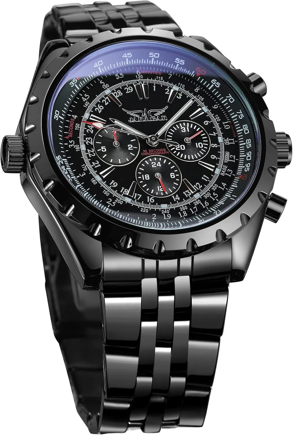 Watch Date Week finite synthetic brass sneaky glycoprotein Automatic Stainless Steel Chronograph Wristwatch Mechanical Waterproof Calendar Men's 