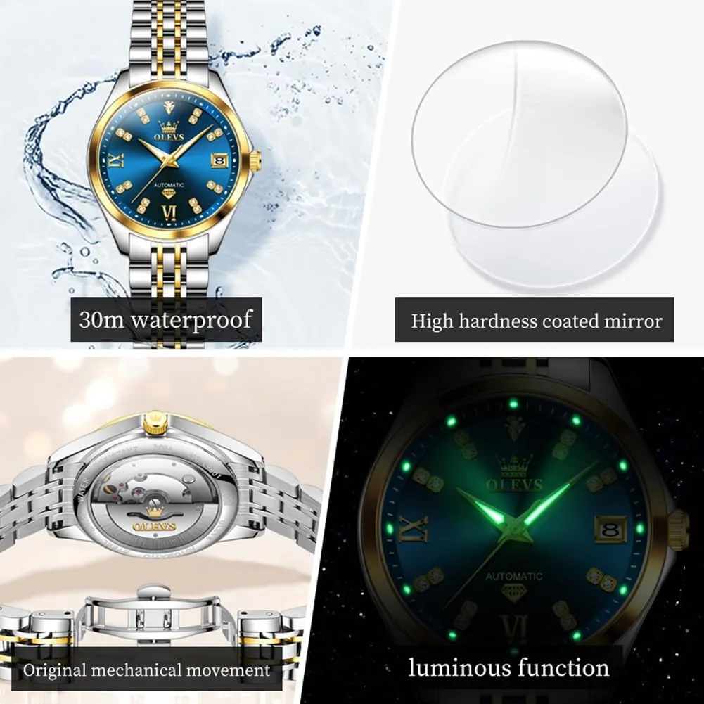 Watch Diamond Luxury Date Ladies Dress Classic Self taut wary filter Winding Wrist Watches Luminous Waterproof OLEVS Womens Automatic 