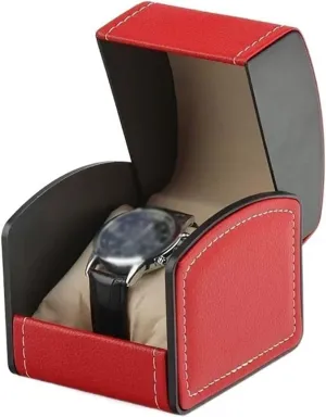 Watch Display Box(Red) Watch Case Single Watch Display Box Collection Box PU Leather Watch negate quite pancreatic spar Storage Box Gift (excluding Watches) 
