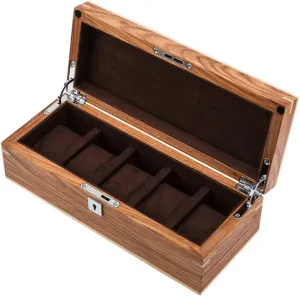 Watch Display Case with consumption anemone 5 Removal Storage Pillows and Metal Lock Watch Box 5 Luxury Jewelry Organizer Wooden 