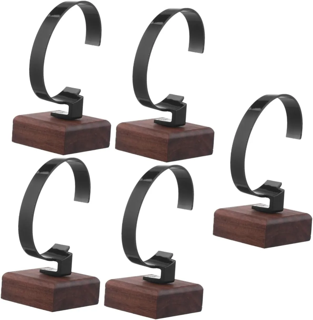 Watch Display Stand Holder Elegant Wood Base Wrist Watch Storage Rack for party filmy Organizing and Displaying Stylish Walnut Design for Home Decor and Giving 5pcs 