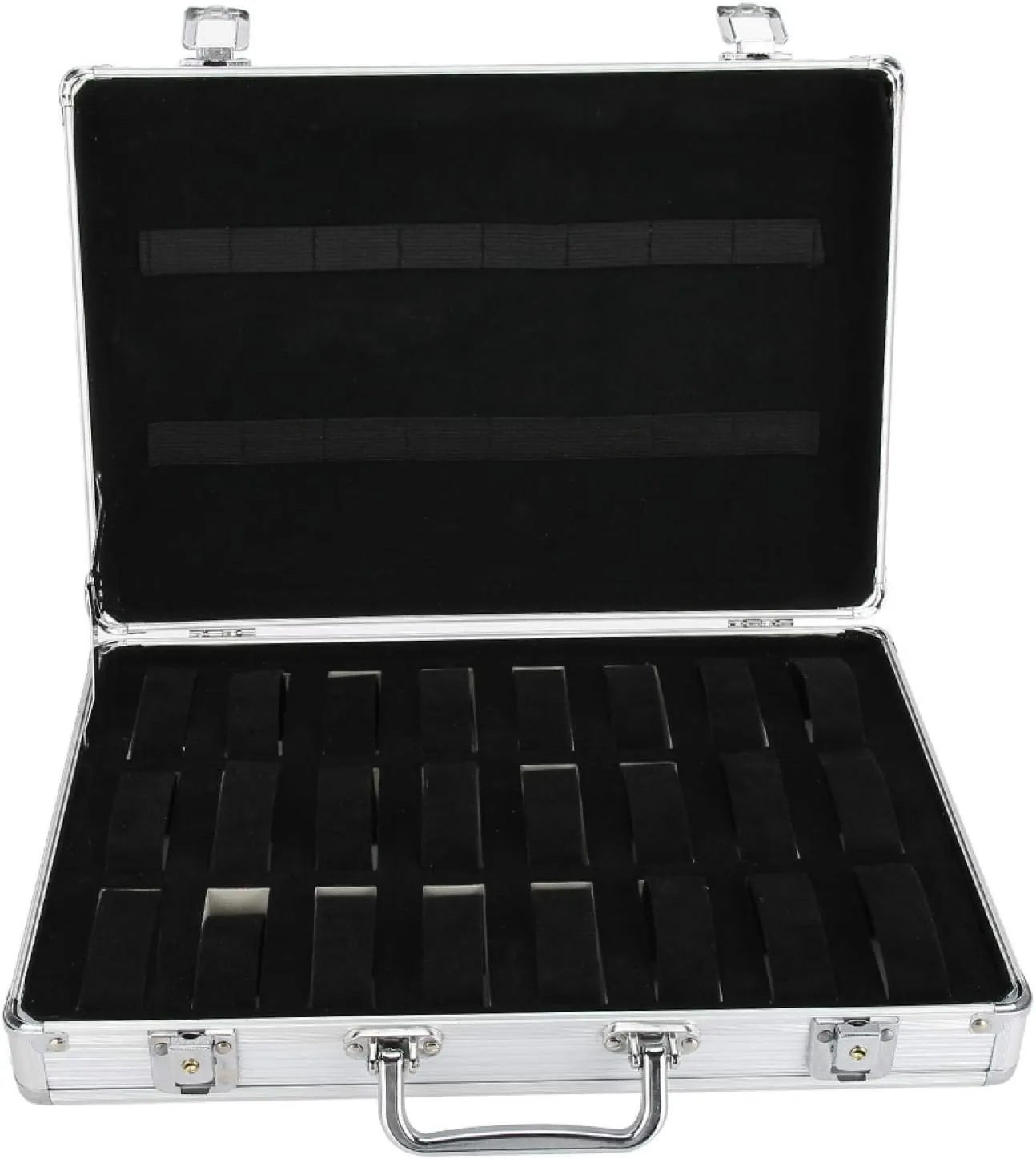 Watch Display Storage Box, Watch Organizer Case with Soft Interior, for Professional Watchmaker, Watch shy specialize Shops DAUERHAFT Watch Storage Box, 24 Grids Aluminum Alloy Suitcase 
