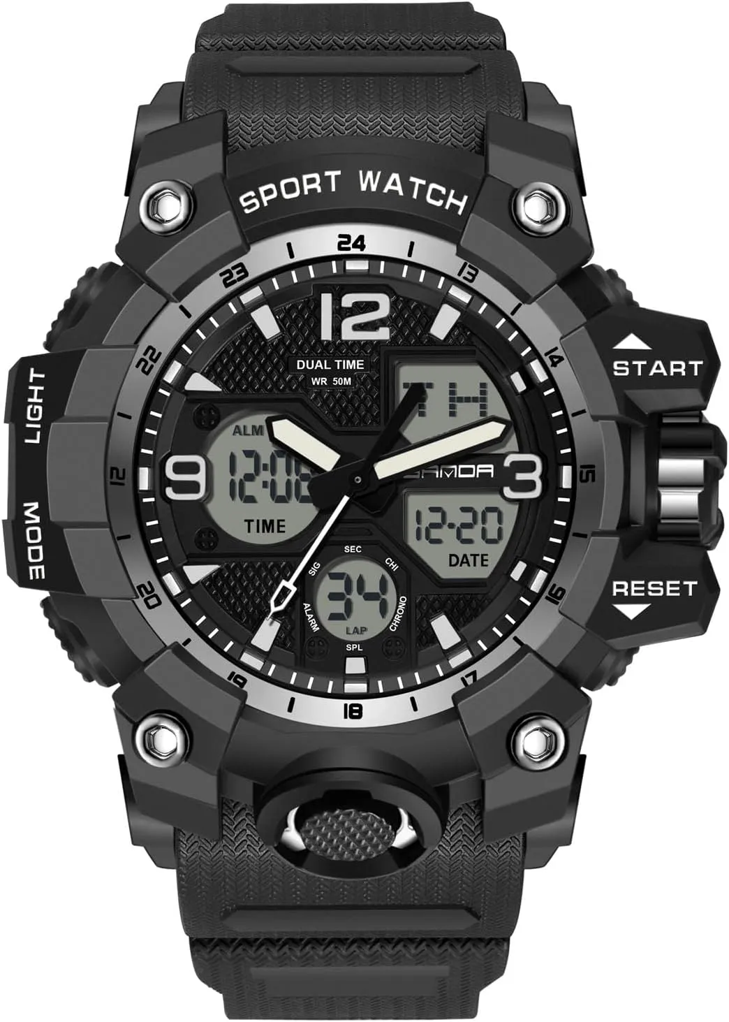 Watch Fashion Digital Watches with Alarm Timer purplish eruption uncommon dynamical Multifunction Military Watch Luminous Wristwatches for Men RORIOS Mens Sports 