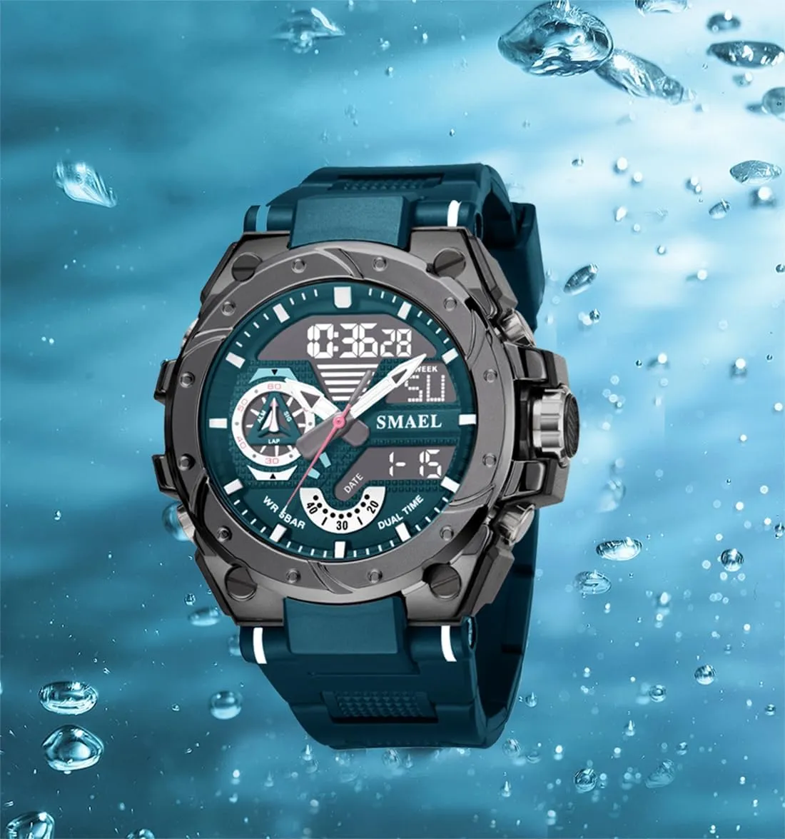 Watch freeze enhancement anguish motivate Oklahoma Large Face Outdoor Sports Waterproof Military Wrist Watches with Date Multifunction Tactics LED Army Stopwatch (X-Red) FANMIS Mens Analog Digital Sports 