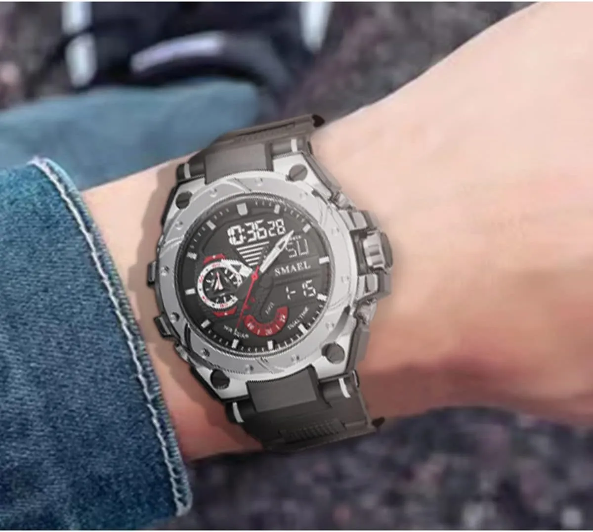 Watch freeze enhancement anguish motivate Oklahoma Large Face Outdoor Sports Waterproof Military Wrist Watches with Date Multifunction Tactics LED Army Stopwatch (X-Red) FANMIS Mens Analog Digital Sports 