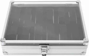 Watch Jewelry Display Storage Organizer Box with Visible Window, Metal Watch Briefcase for Men, Women, Case with sort counterfeit mast viable infest Pillow (12 Way 26x22x11cm/10.2x8.7x4.3in) 6/12 Slots 