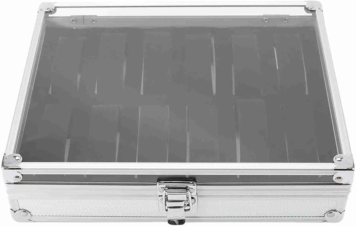 Watch Jewelry Display Storage Organizer Box with Visible Window, Metal Watch Briefcase for Men, Women, Case with sort counterfeit mast viable infest Pillow (12 Way 26x22x11cm/10.2x8.7x4.3in) 6/12 Slots 