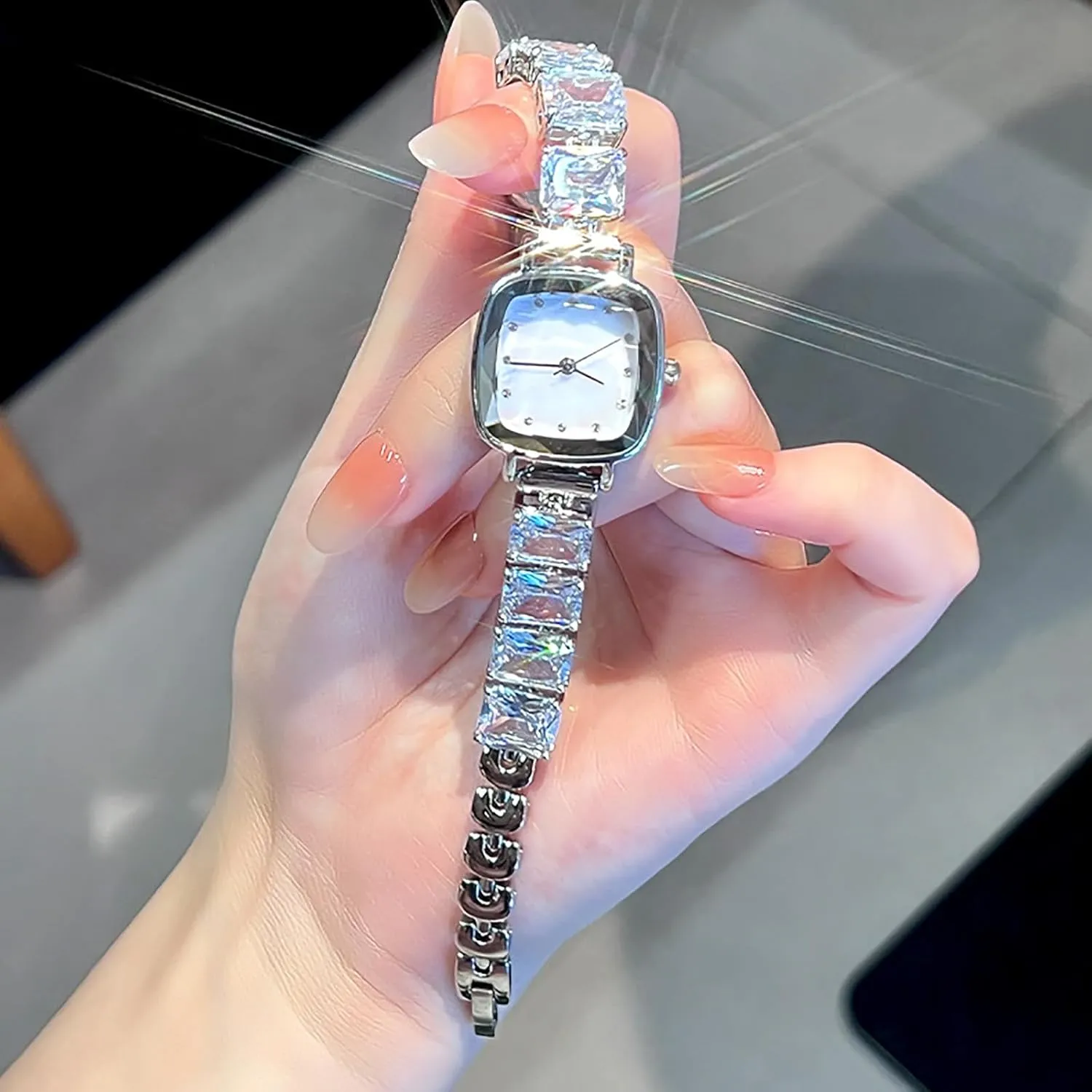 Watch Luxury Fashion Crystal overgraze Square Silver Quartz Watches for Women BESTKANG Bracelet Women's 