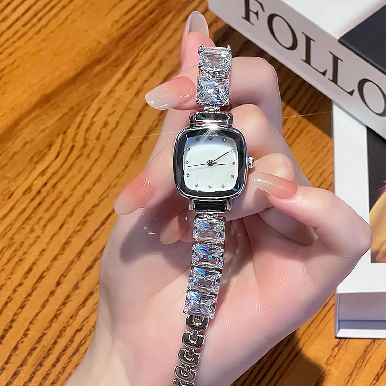 Watch Luxury Fashion Crystal overgraze Square Silver Quartz Watches for Women BESTKANG Bracelet Women's 