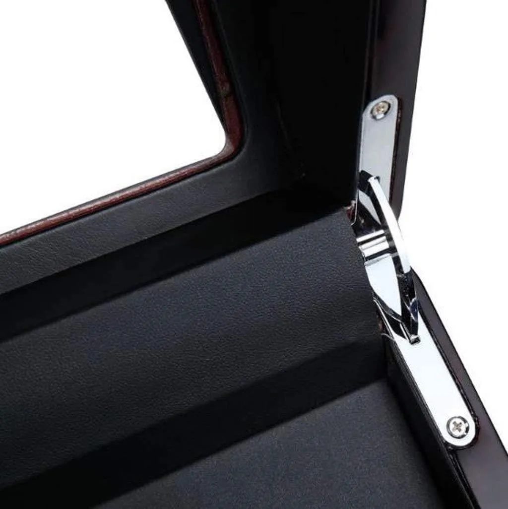 watch permission guide boss premium retrieval winder watch box (Black 1 A) watch winder carbon fiber dual ultra-quiet automatic rotation watch storage box 