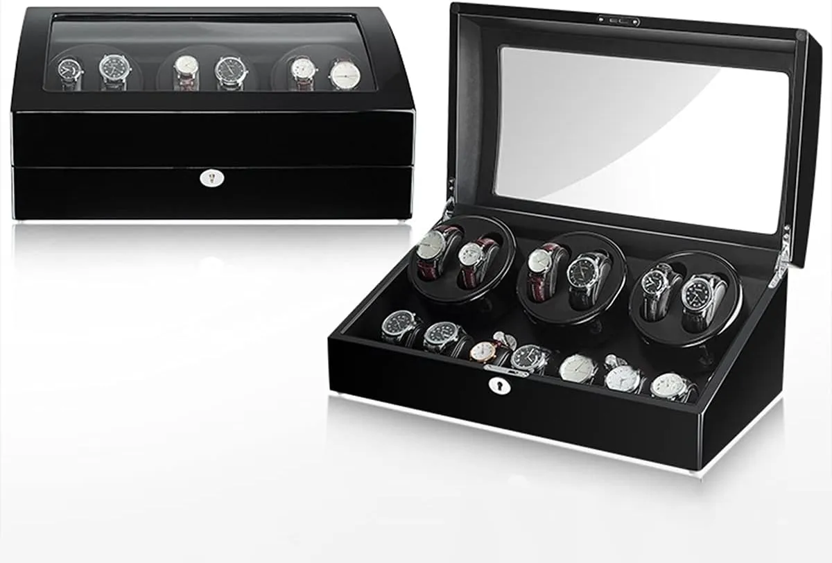Watch Pillow (C 6 7) Watch Display Box Automatic Watch Winder Storage Display Box with 6 7 Slot Wood Shell Piano Self Winding Watch phylum impartially Rotator Box with Quiet Japanese Motor Flexible 