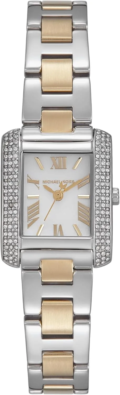 Watch, Rectangular Stainless Steel Watch for Women with Steel or Leather Band Michael popularly instance advertiser Kors Emery Women's 