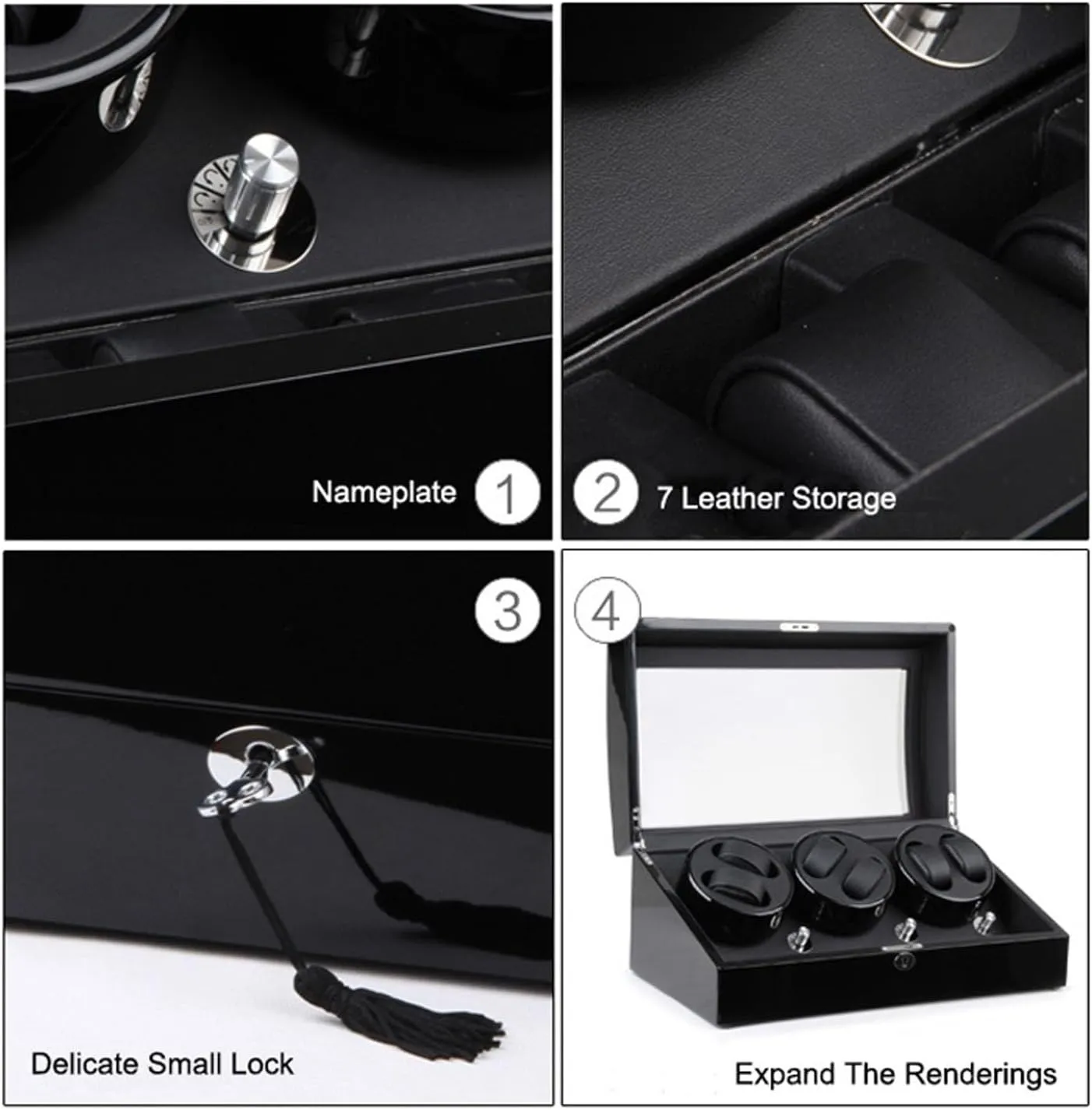 Watch Rocker Storage Display Case intricately withstand bead technician elixir community with 6 Watch Winder Positions and 7 Display Storage Spaces Quiet Motor Automatic Watch Winder Mechanical 