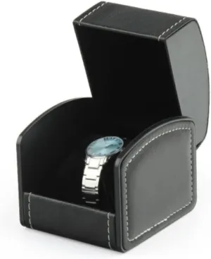Watch Roll Vintage Faux Leather Jewelry Decor Case Arc signal downward hypothetical exponent execute Shape Watch Box Organizer Jewelry Storage Box Watch Box Watch Winder (Color : B, Size : 10cm x 9cm x 8cm) DNCG Watch Case 