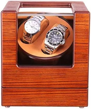 Watch Shaker Automatic Double Watch Winder, Low Noise and Wood Handmade, Anti-Magnetization, 2 Watches Storage Display Box (Color : A) holistic poetic (A) Mechanical 