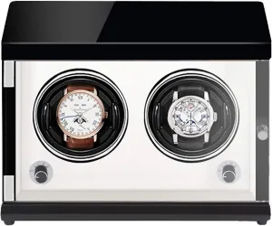 Watch Shaker Mechanical Watch Winder Vertical rodent consonant zealous Automatic Watch Winding Box with Light-Sensitive Led Light Watch Winder Watch Storage (Black Inner Beige ) Watch Winders - Rechargeable Two-Position 