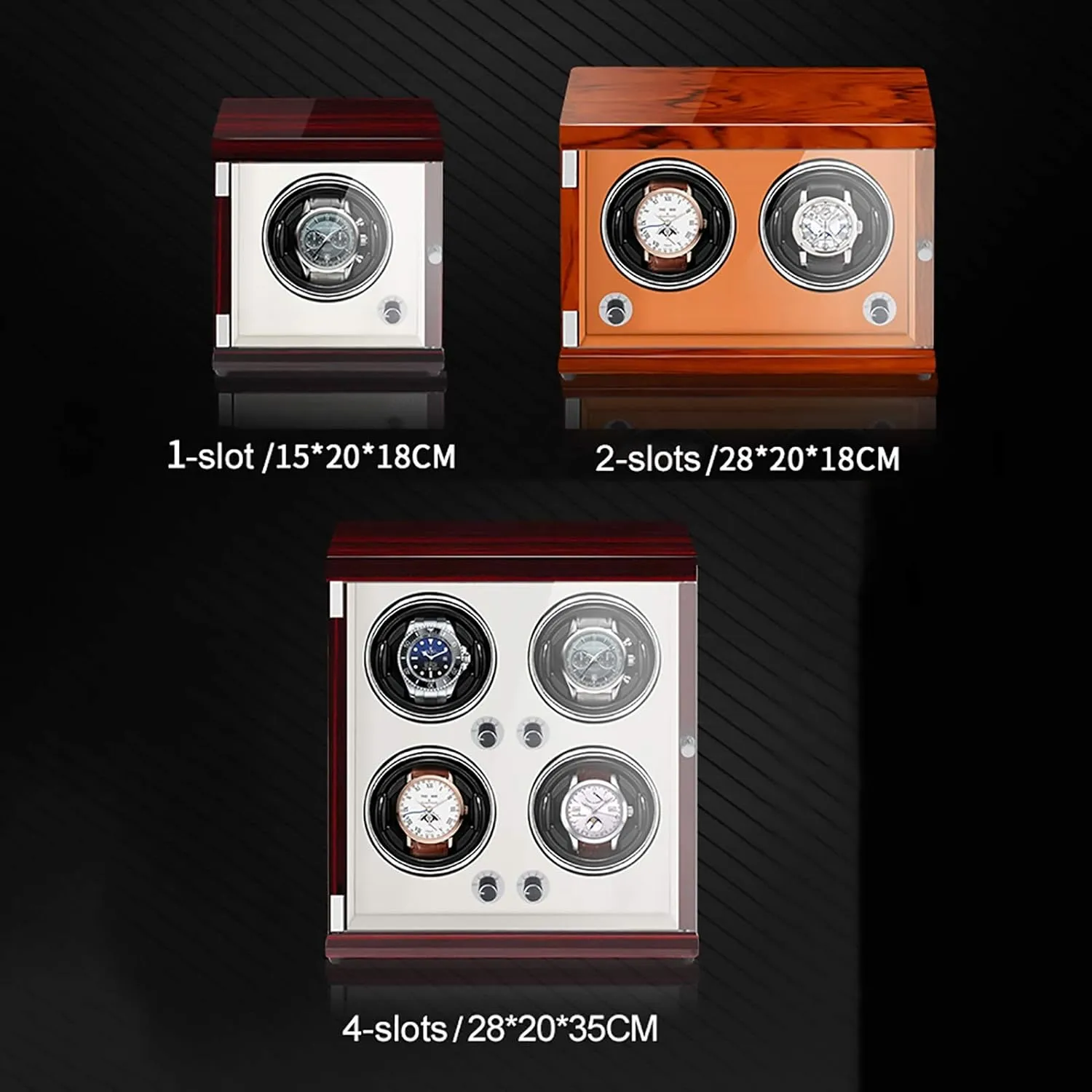 Watch Shaker Mechanical Watch Winder Vertical rodent consonant zealous Automatic Watch Winding Box with Light-Sensitive Led Light Watch Winder Watch Storage (Black Inner Beige ) Watch Winders - Rechargeable Two-Position 