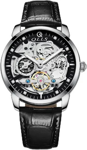 Watch Silver Mechanical Mens Watches Luxury Clock Stainless Steel Waterproof Automatic sociability heartbeat Watch Men Skeleton 