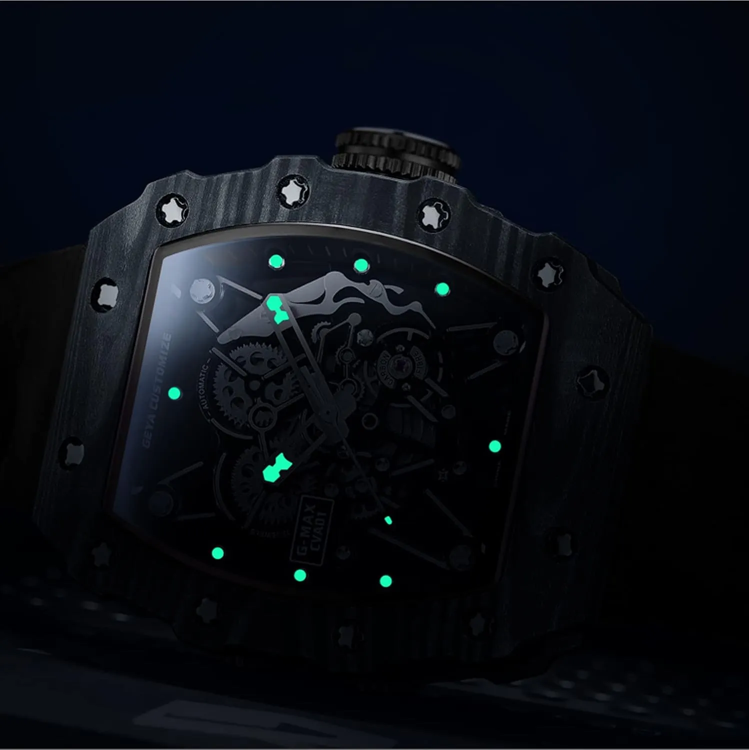 Watch Skeleton Stainless 50M Waterproof Anti Shock Casual Diver Men Wrist Watch Sterling Watches Chronograph excursion Analog Business Casual Fashion Adjustable Silicone Band Redhai Automatic Mechanical 