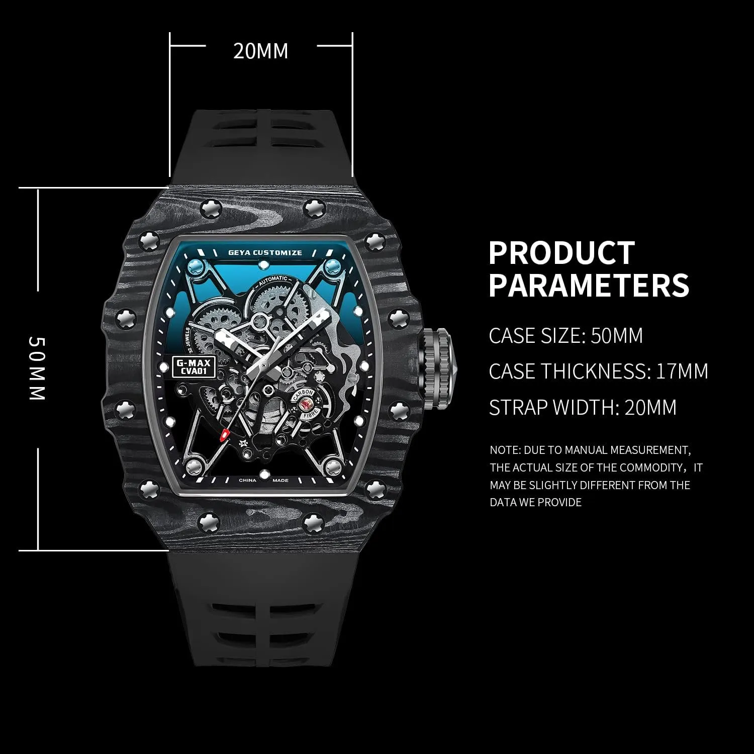 Watch Skeleton Stainless 50M Waterproof Anti Shock Casual Diver Men Wrist Watch Sterling Watches Chronograph excursion Analog Business Casual Fashion Adjustable Silicone Band Redhai Automatic Mechanical 