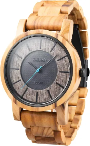 Watch, Sonnenberg Collection 40mm, 100% Natural Wood with Japanese Quartz Movement. Zeitholz Wood exam Watches for Men, Solar Watch, Gifts, Analog 