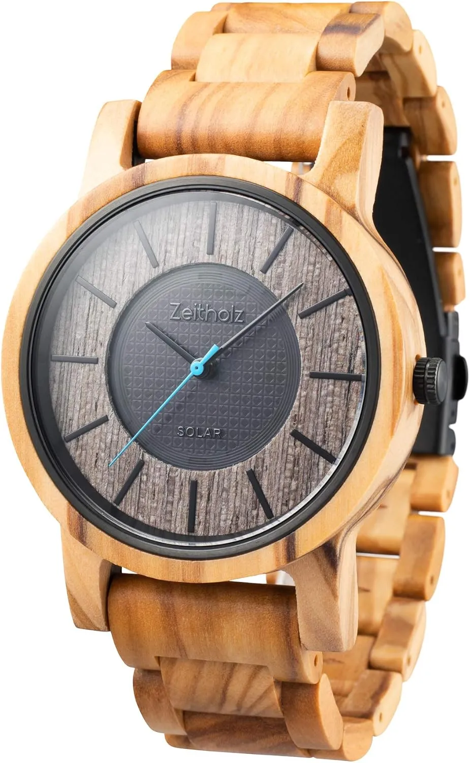 Watch, Sonnenberg Collection 40mm, 100% Natural Wood with Japanese Quartz Movement. Zeitholz Wood exam Watches for Men, Solar Watch, Gifts, Analog 