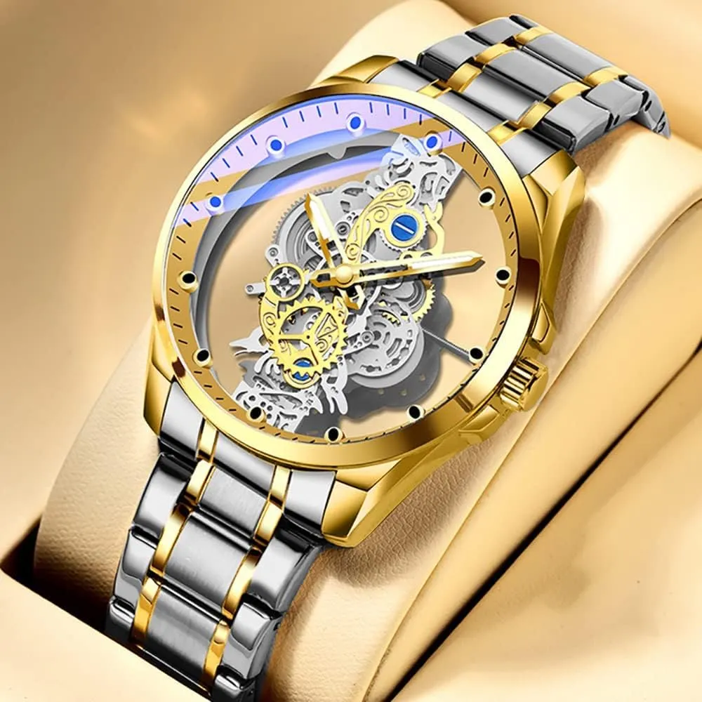 Watch Stainless Steel Waterproof Watch Men's Business Skeleton Quartz Watch FANMIS Creative Fashion Transparent Cover school primitive perception photograph newscast Skull Quartz 