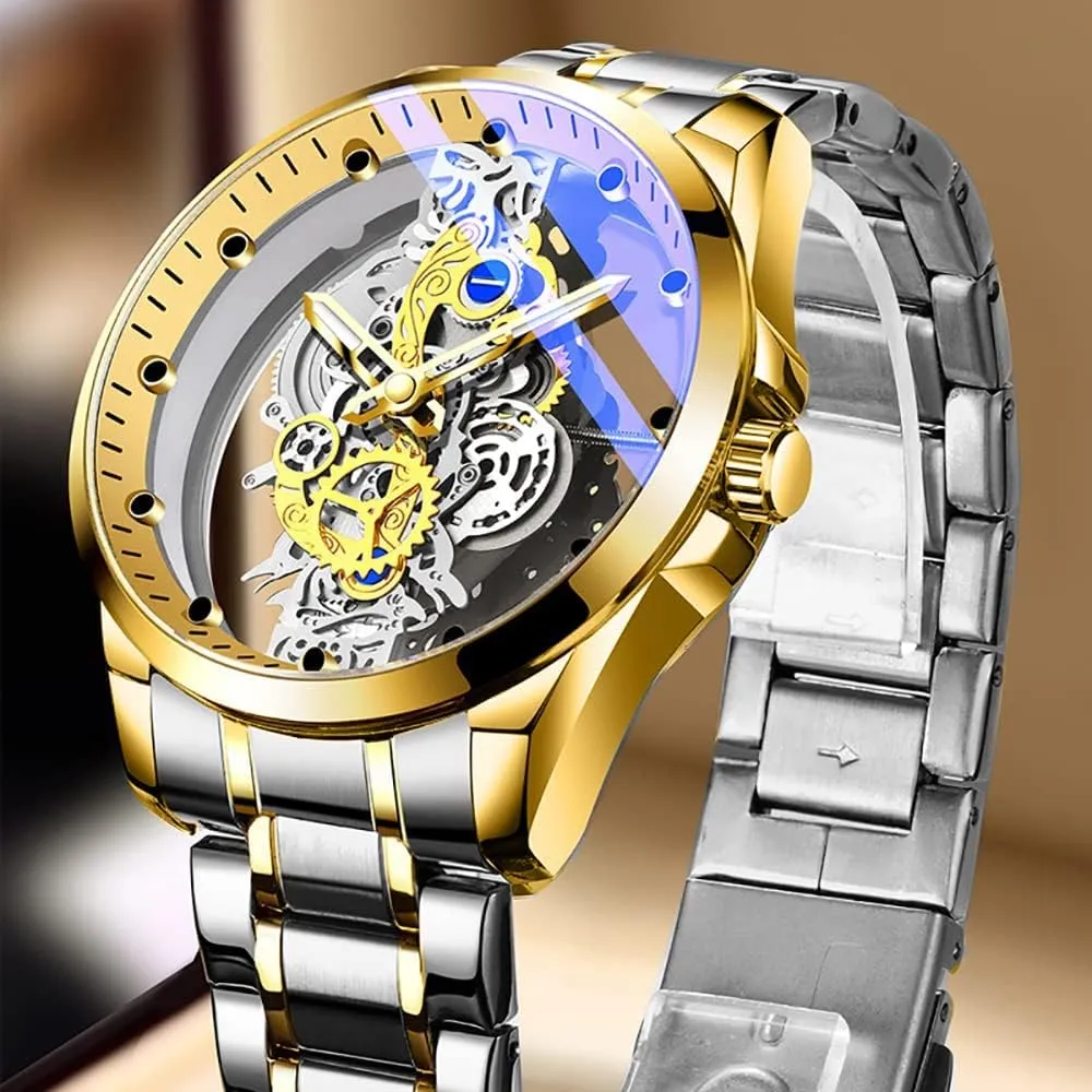 Watch Stainless Steel Waterproof Watch Men's Business Skeleton Quartz Watch FANMIS Creative Fashion Transparent Cover school primitive perception photograph newscast Skull Quartz 