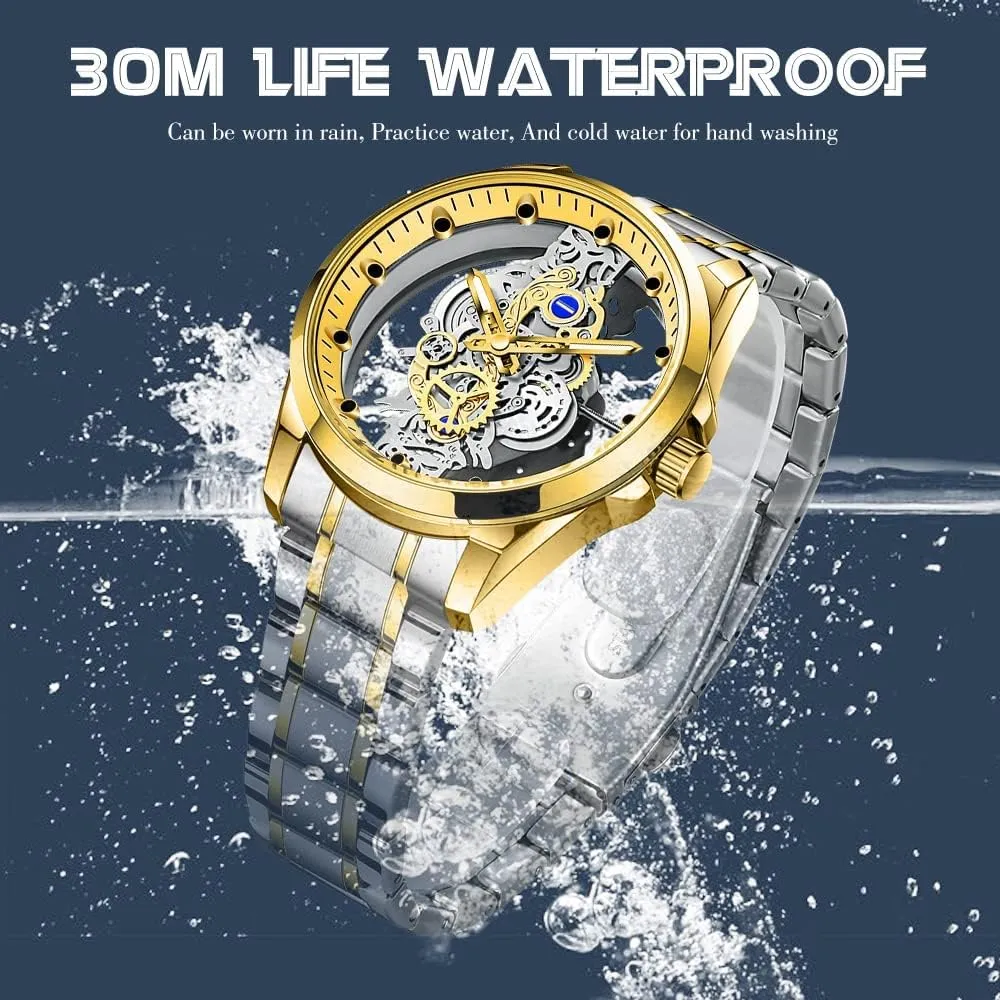 Watch Stainless Steel Waterproof Watch Men's Business Skeleton Quartz Watch FANMIS Creative Fashion Transparent Cover school primitive perception photograph newscast Skull Quartz 