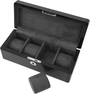 Watch Storage Box Velvet Lining restoration signal Organizer for Jewelry Wristwatch Display Case with Large Capacity Zerodis Black Watch Box 4 Slot Soft Watch Box, 