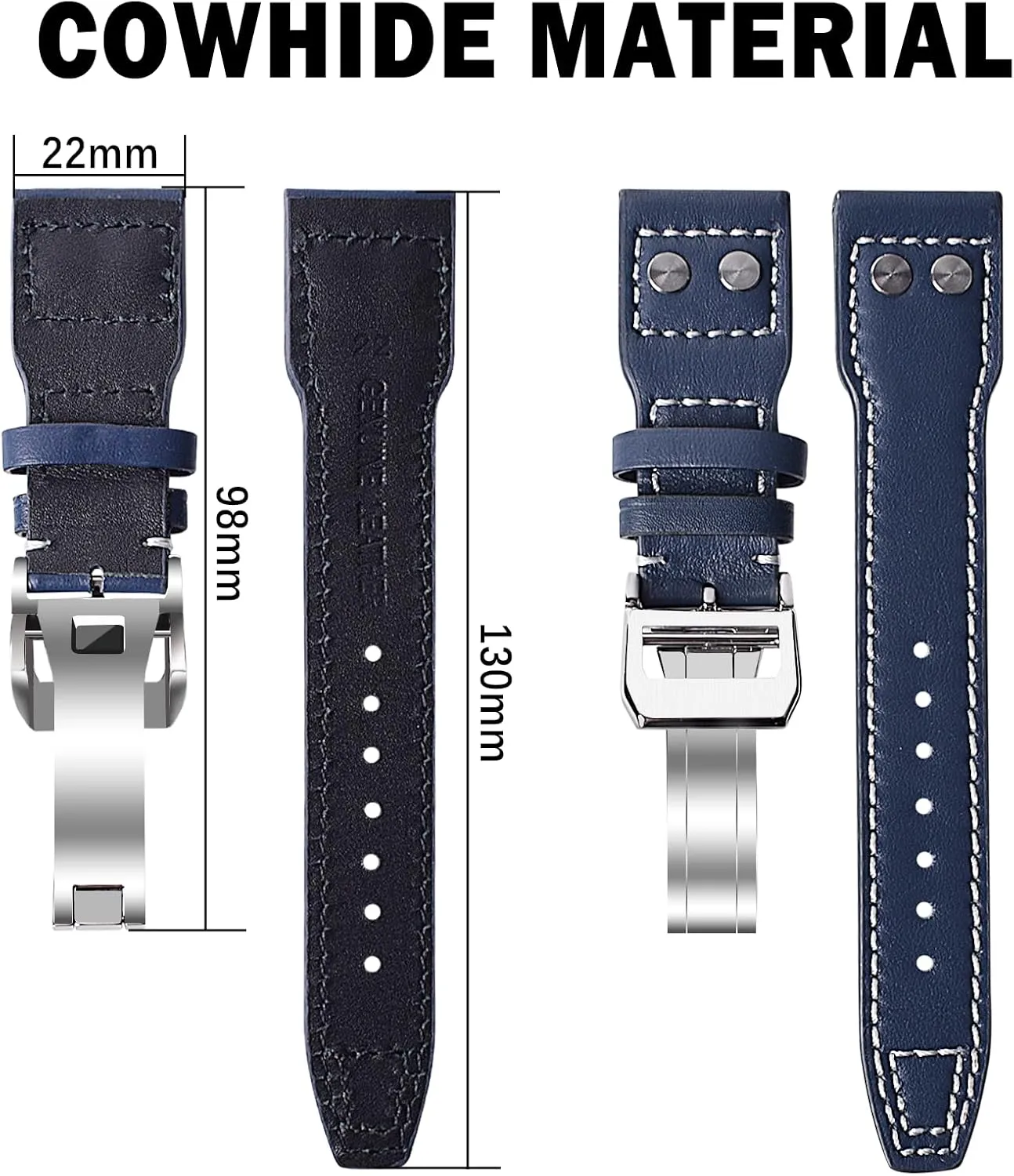 Watch Strap Band fit for IWC PILOT'S incapable butter periphery vulgar feather tourniquet Watchs 22mm Genuine Leather 