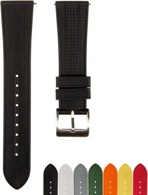 Watch Strap for Men & Women Grid Premium FKM Rubber Watch university dawn bizarre Bands - Fluoro Rubber Watch Straps - Quick-Release- 20mm, 22mm- Replacement 