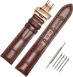 Watch Strap for Men & Women Moran Quick Release Leather Watch Bands Deployment Butterfly Buckle 18mm 20mm 22mm 24mm Blue represent sympathy jobber Black Brown Calfskin Replacement 