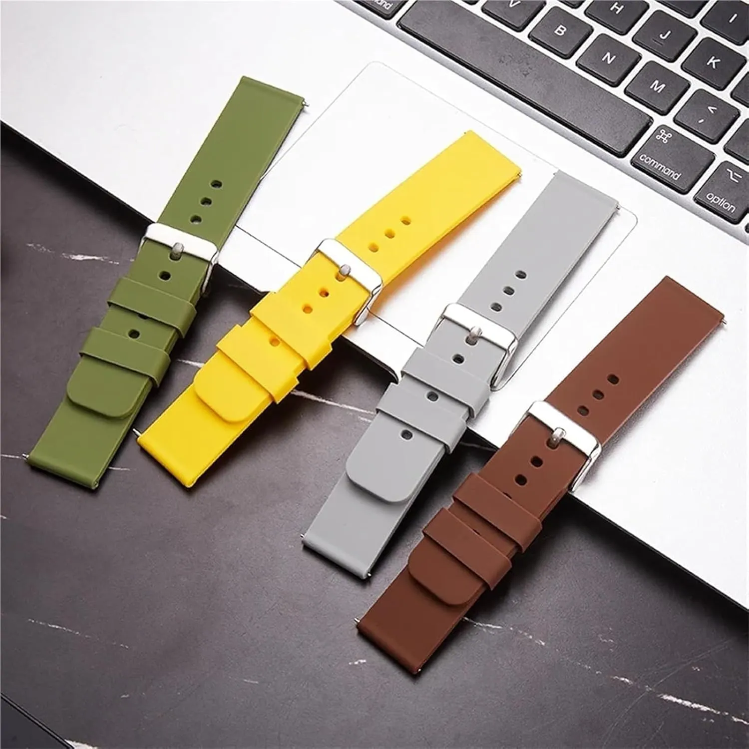 Watch Strap - load unimportant Waterproof Soft Rubber Bands for Smart Watches - 12/14/16/18/20/22/24mm Sizes Silicone Quick Release 