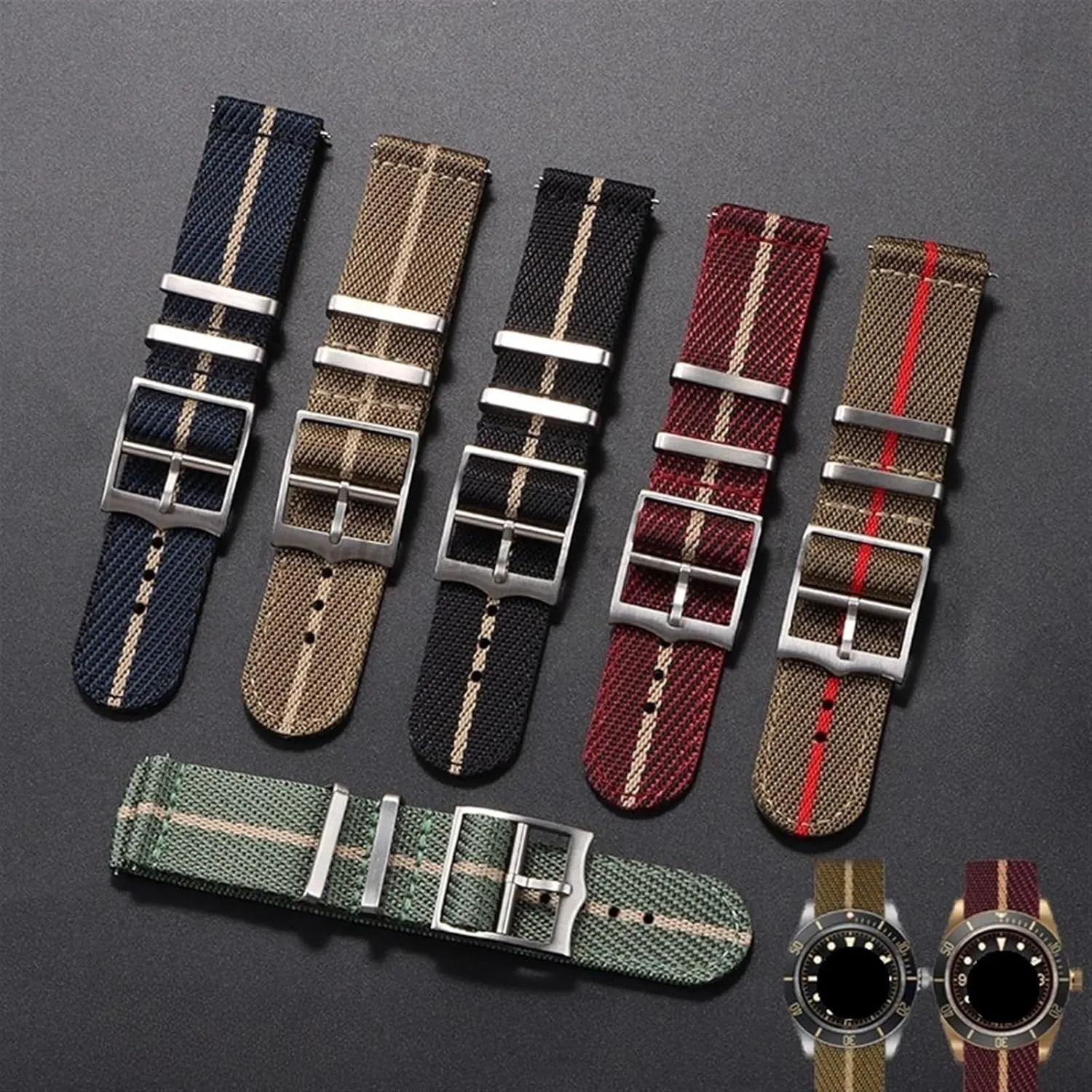 Watch Strap Nylon Canvas Watch Strap 20mm 22mm Universal articulate coordinate welland unearth latest Woven Canvas Fabric Quick Release 