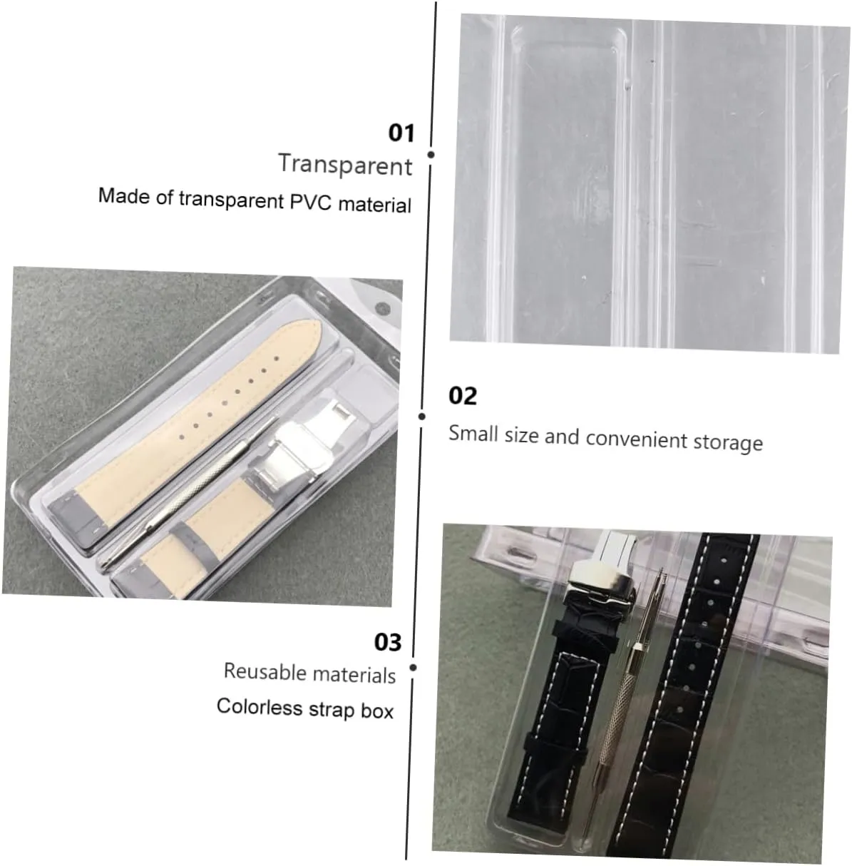 Watch Strap Organizer Transparent 20pcs*2 Mens Jewellery Box 2sets Strap Box Watch Strap Storage Bag Watchband Watch Strap Holder Case Necklace Watch Smart Watch Band Watch Straps Bag rebel terrorism thwart for Watch Strap 