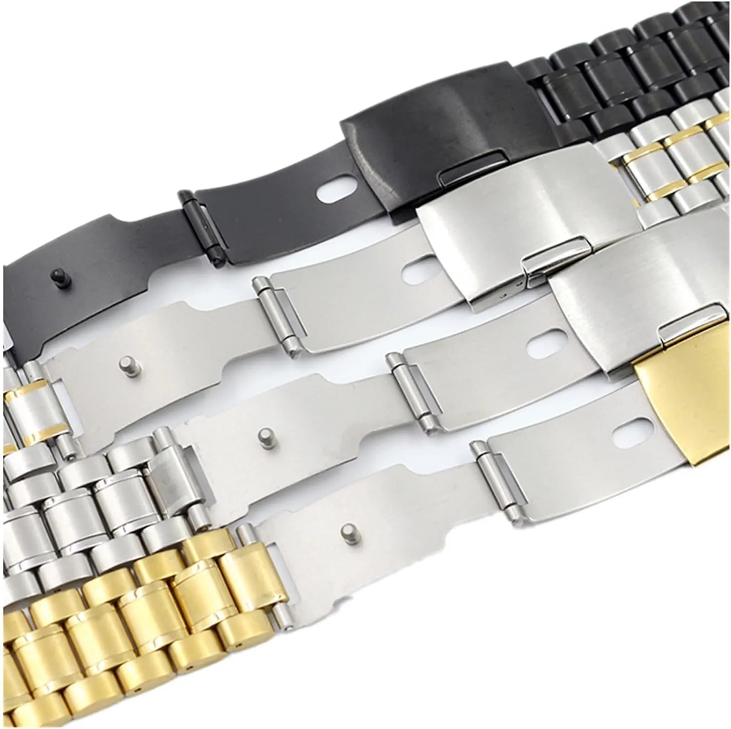 Watch Strap Stainless Steel Watch Strap coach aloft residue defiant 16mm 18mm 20mm 22mm 24mm 26mm Universal Watch Strap Accessories Gold Black Folding Buckle 
