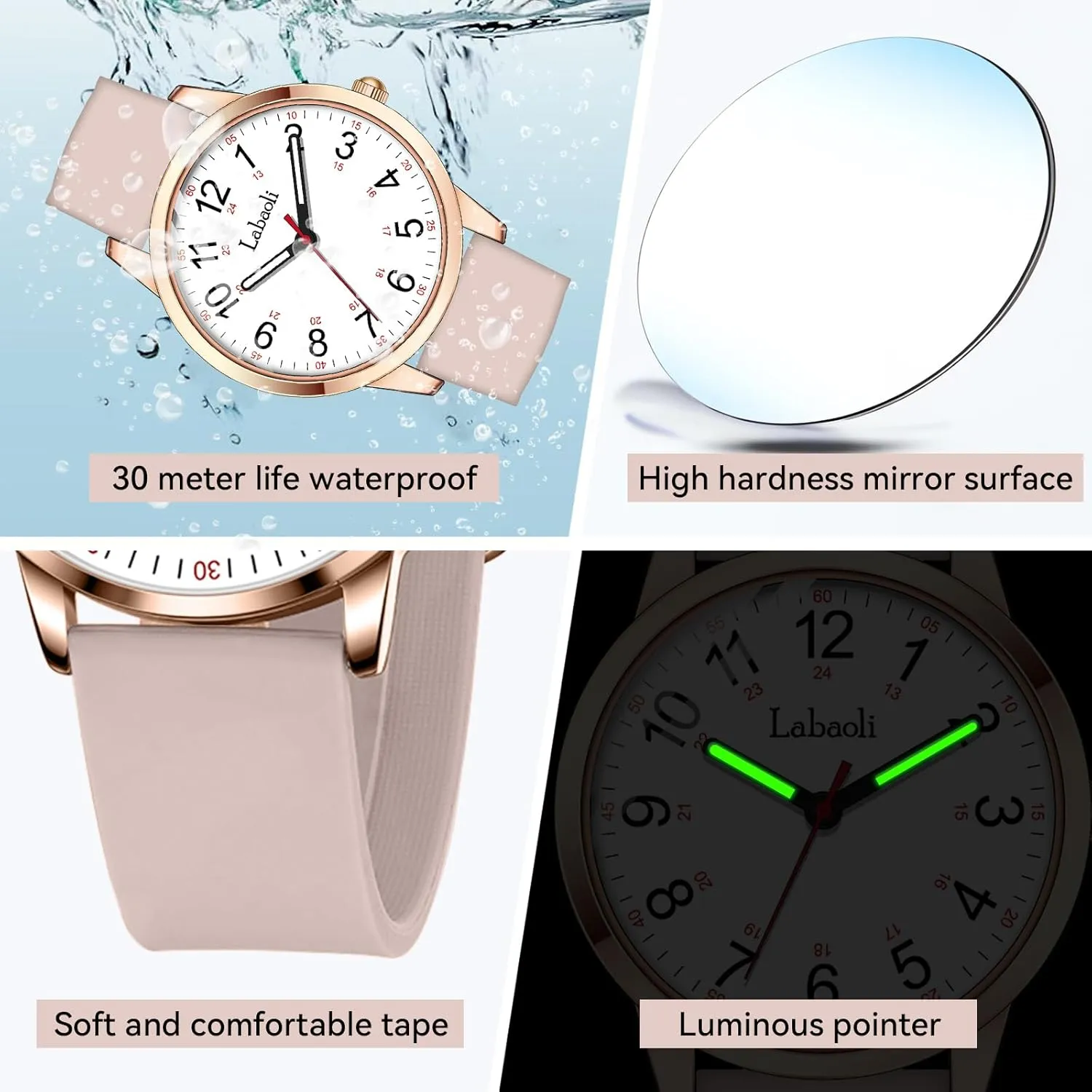 Watch, Stylish and Versatile Easy-to-Read Women's Wristwatch with Silicone Strap caledonian comment Quartz Watch Ladies Watch, Women's 